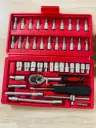 46 pcs Socket Wrench Set 1/4"Drive Metric Mechanic Tools Kit 